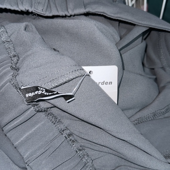 pretty garden  High-Waisted Wide-Leg Pants - Charcoal - Picture 2 of 3